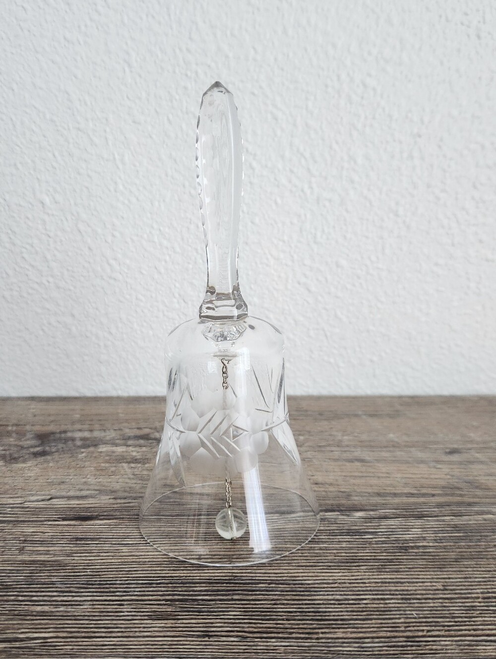 Cear Glass Cut Crystal Hand Bell -